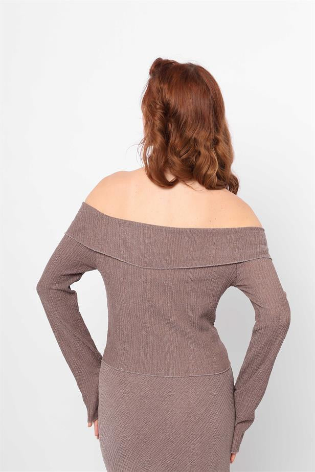 Women's Knitted Blouse Brown - STREETMODE™