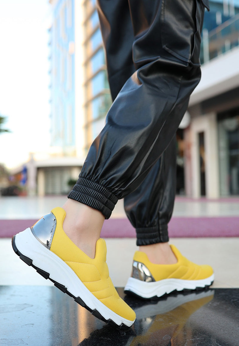 Women's Krista Mustard Stretch Sneakers Shoes - STREETMODE™