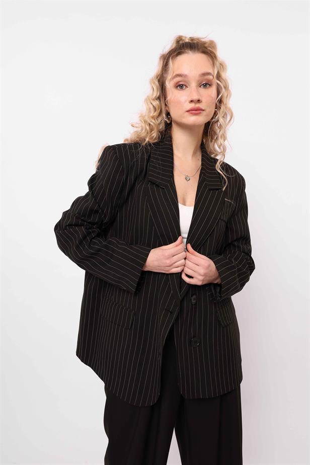 Women's Label Detailed Jacket Black - STREETMODE™