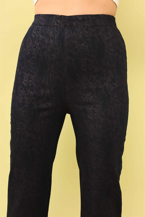 Women's Lace Look Trousers Navy Blue - STREETMODE™