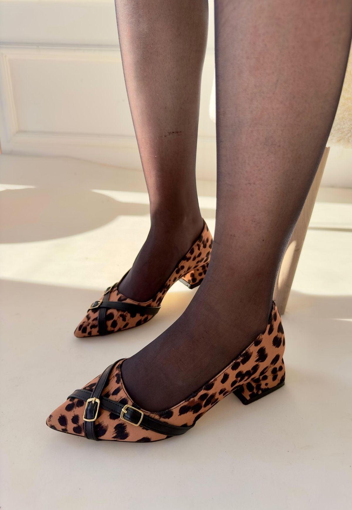 Women's Leopard Satin High Heel Shoes - STREETMODE™