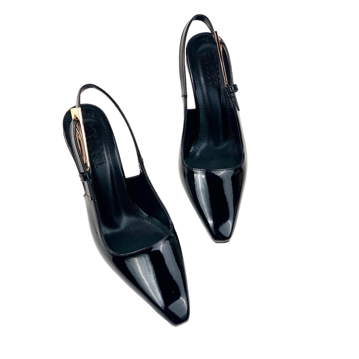 Women's Lery Black Patent Leather Heeled Shoes 9 cm - STREETMODE™