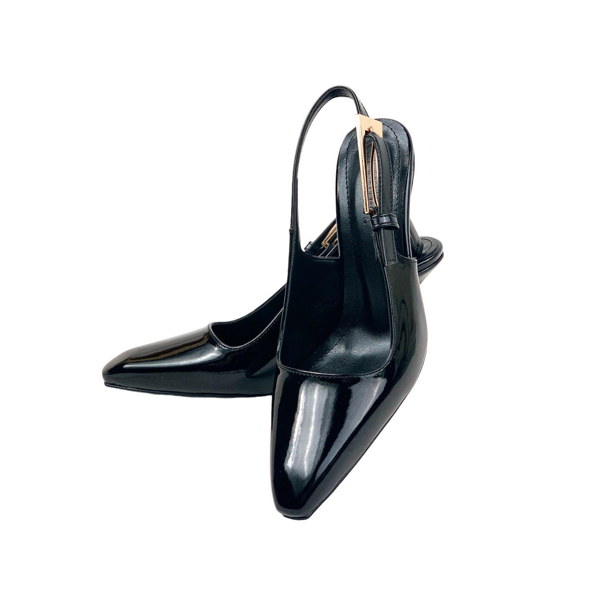 Women's Lery Black Patent Leather Heeled Shoes 9 cm - STREETMODE™
