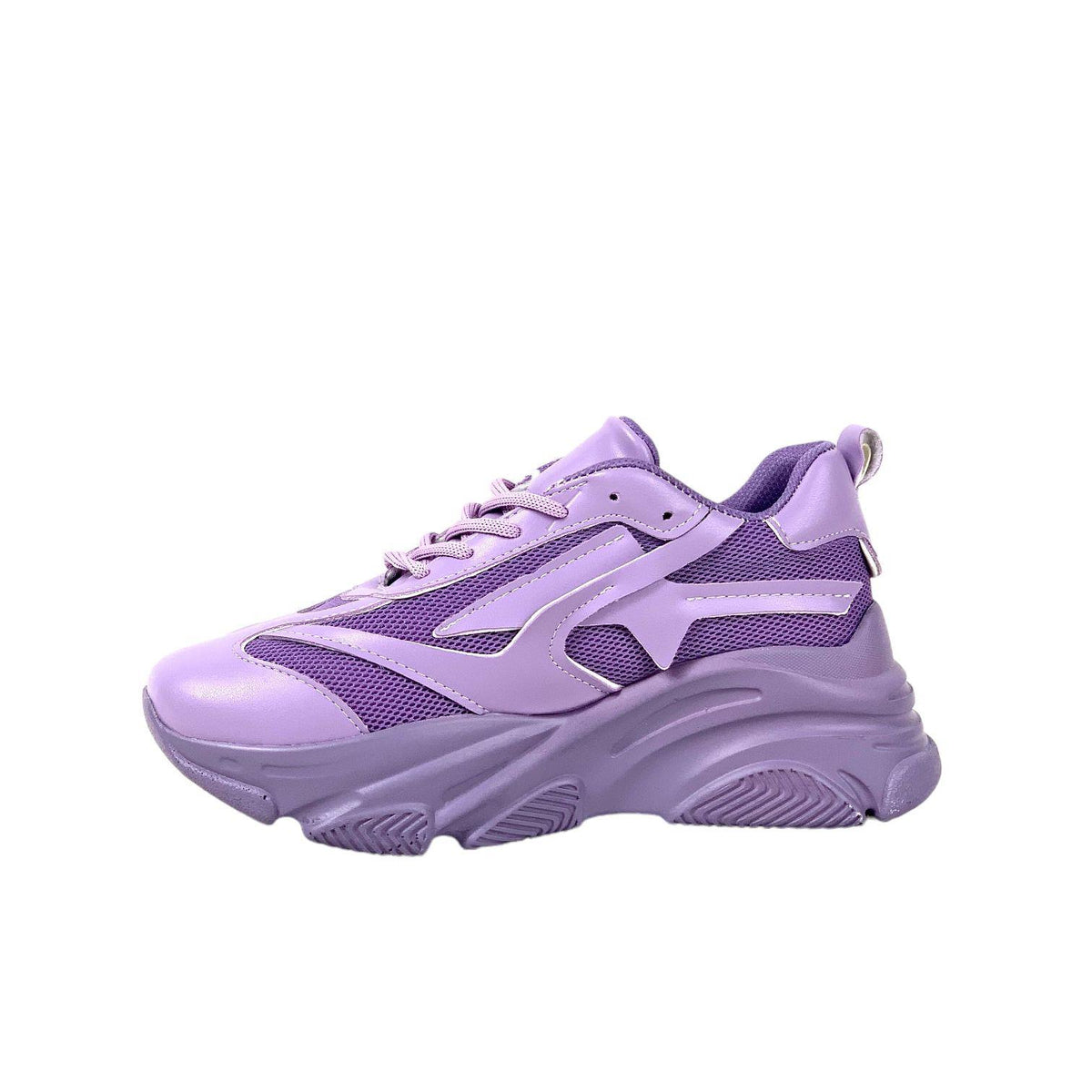 women's lilac high-soled mesh detailed sneakers daily sports shoes - STREETMODE™