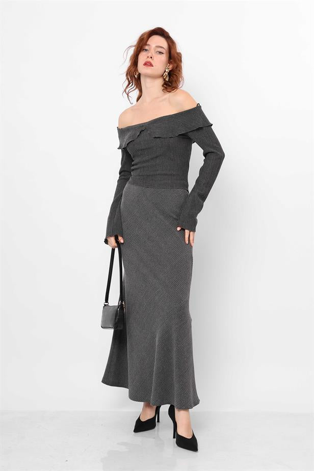 Women's Long Woven Skirt Black - STREETMODE™