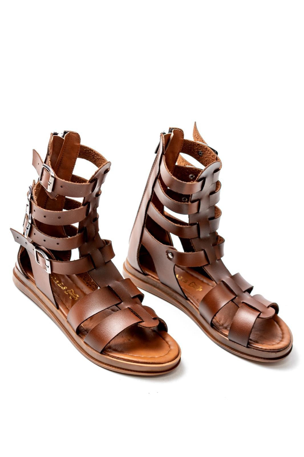 Women's Losya Tan Leather Sandals - STREETMODE™