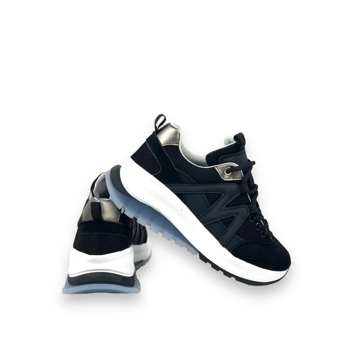 Women's Mafy Black Comfort Sole Daily Walking Sneaker 4 Cm - STREETMODE™