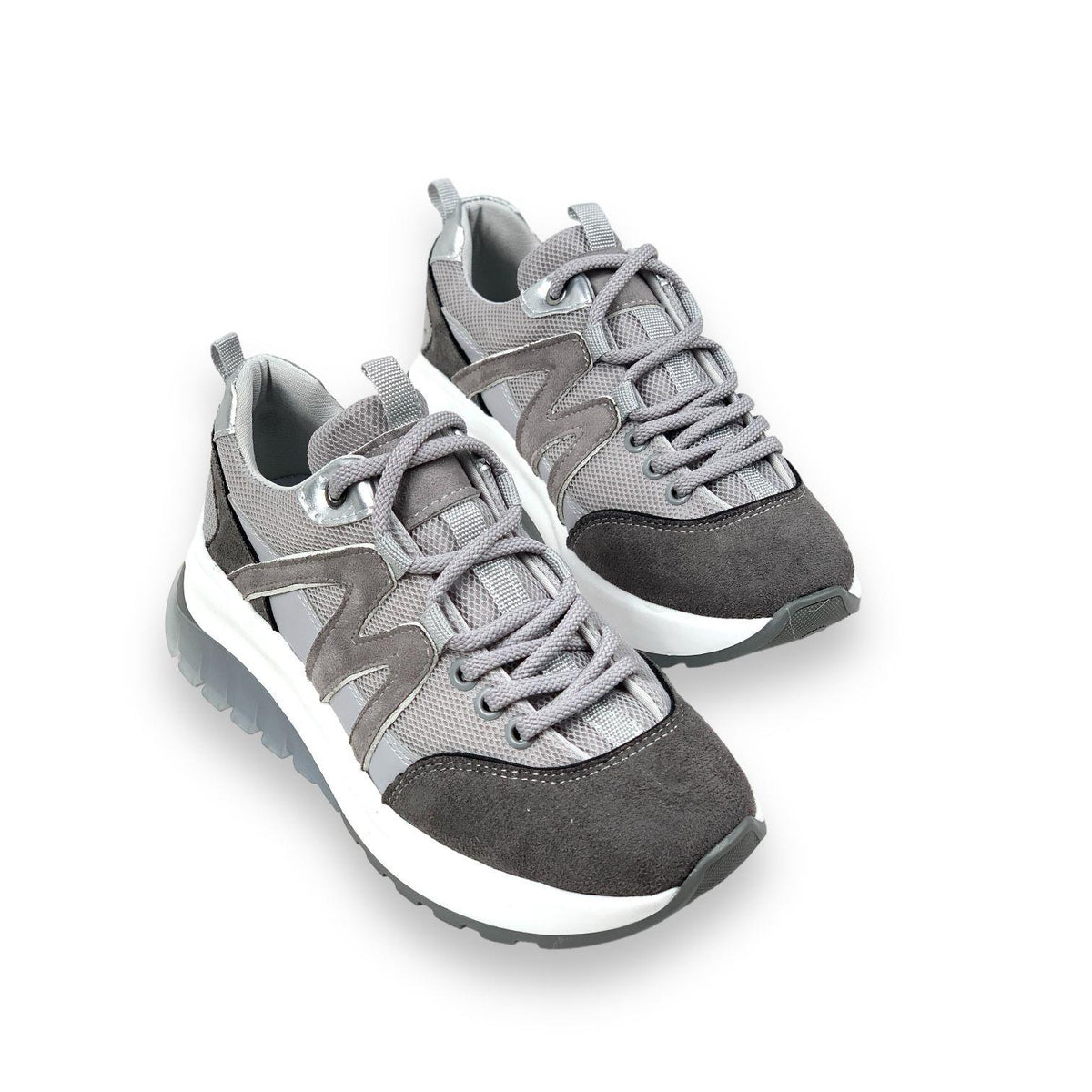 Women's Mafy Gray Comfort Sole Daily Walking Sneaker 4 Cm - STREETMODE™