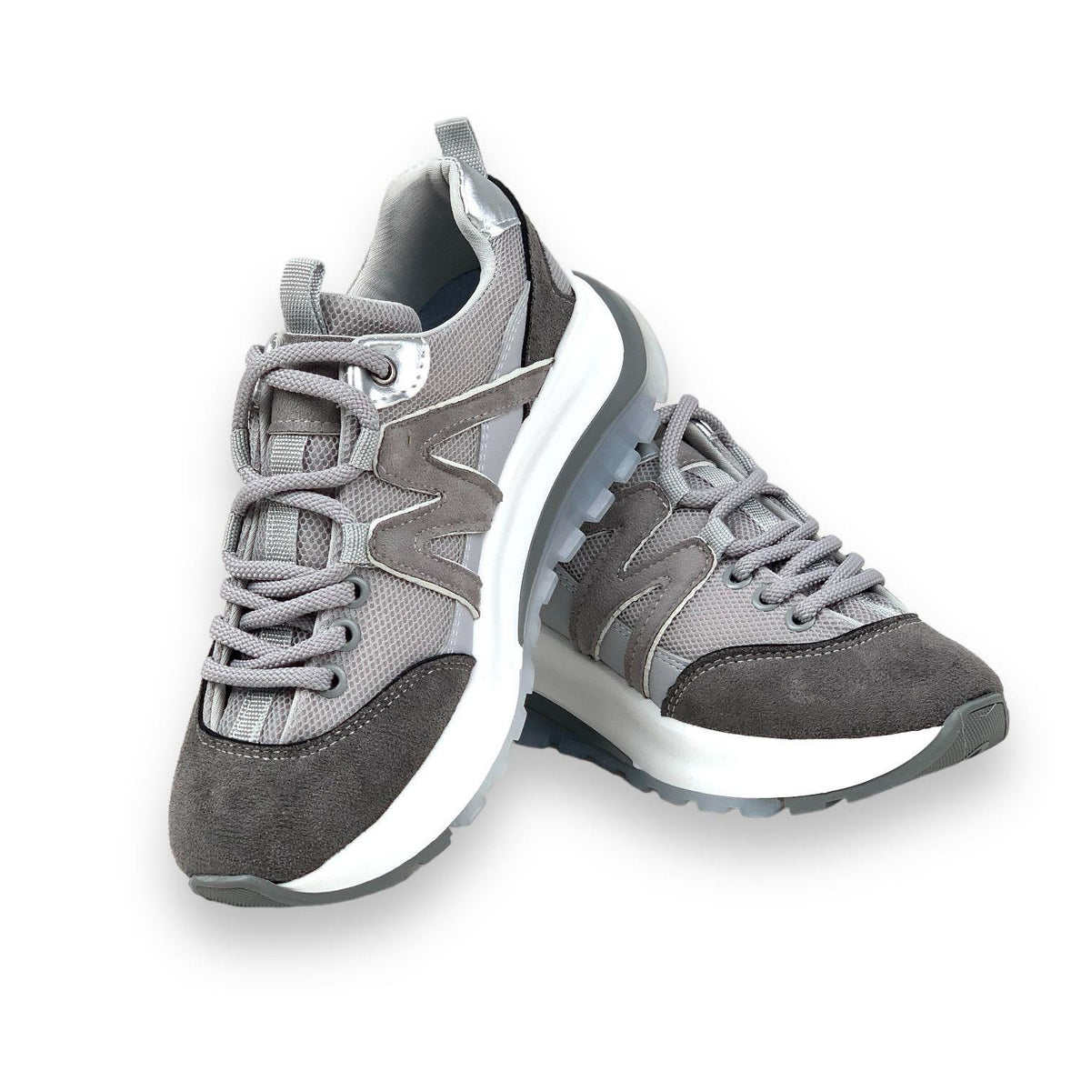 Women's Mafy Gray Comfort Sole Daily Walking Sneaker 4 Cm - STREETMODE™