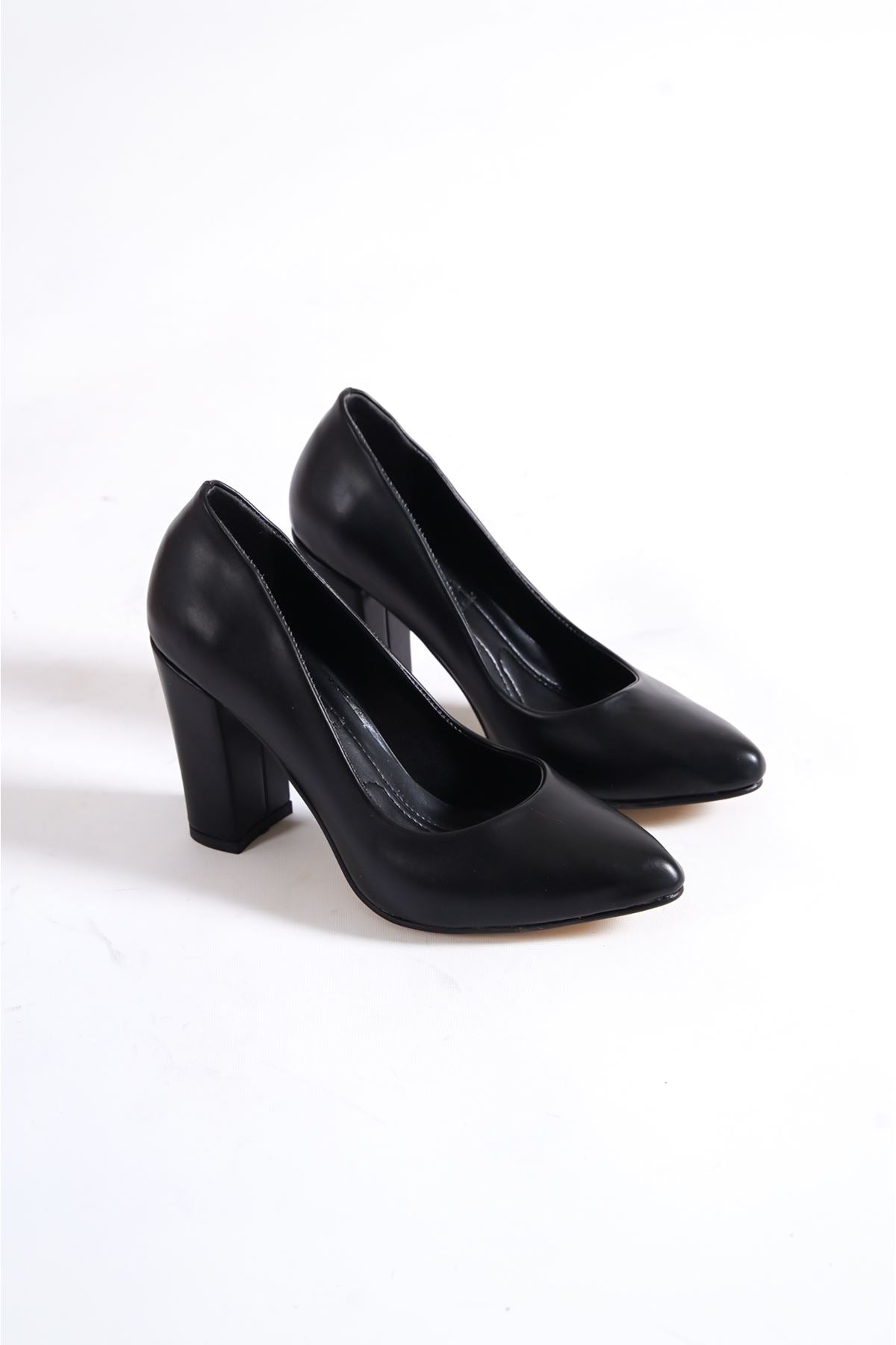 Women's Marry Black Skin Heels Shoes - STREETMODE™ DE