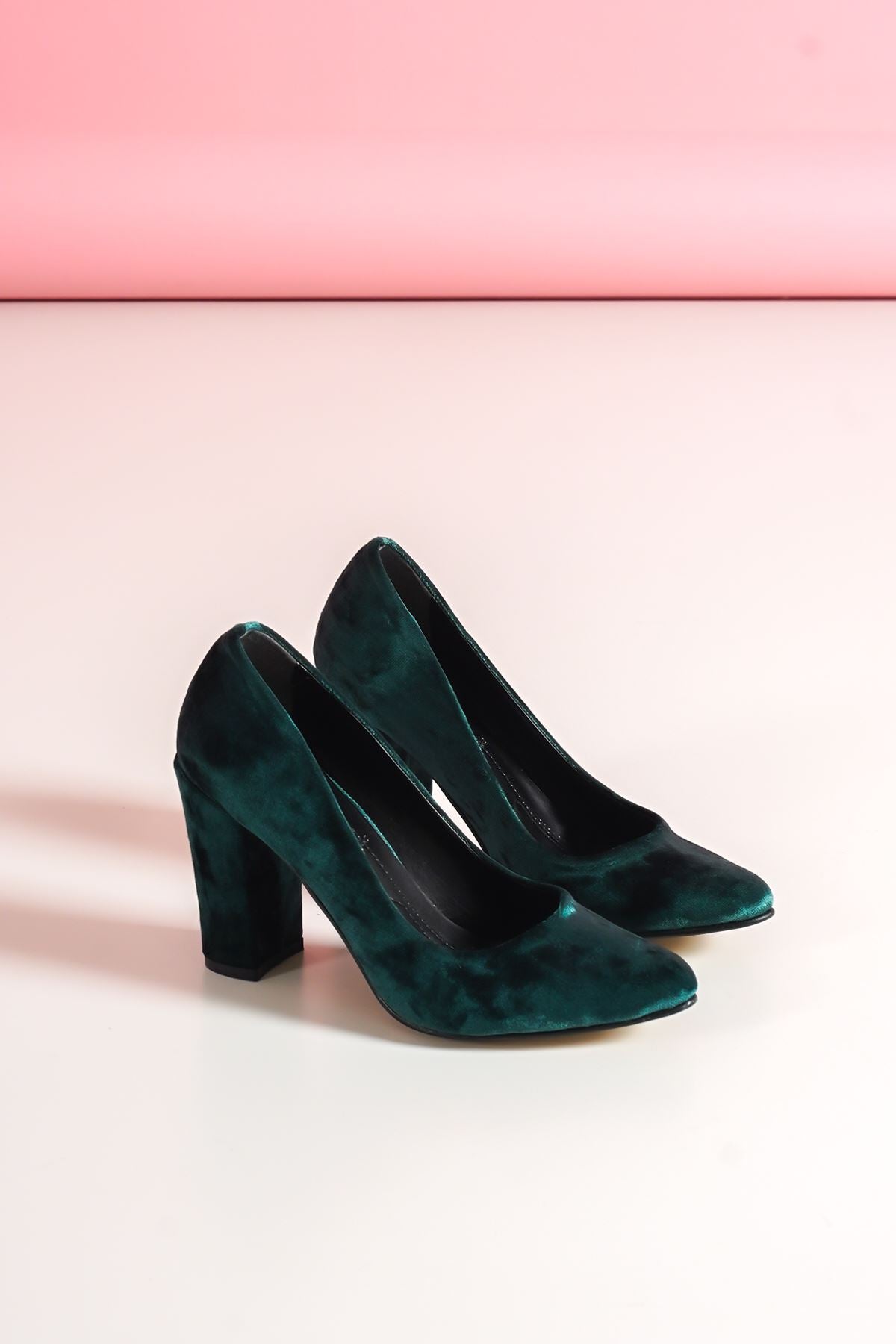 Women's Marry Khaki Green Velvet Heeled Shoes - STREETMODE™