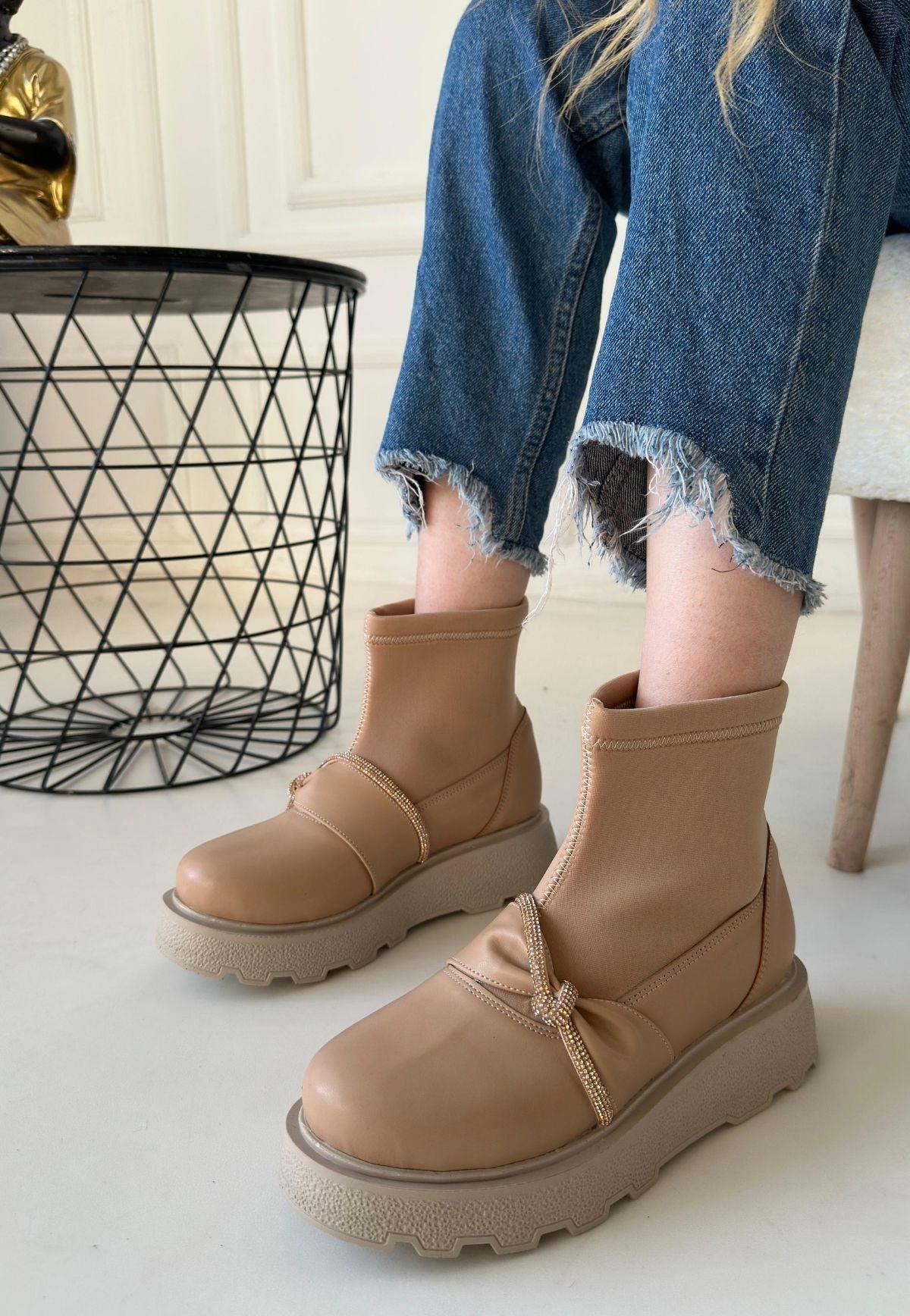 Women's Nude Skin High Heel Boots - STREETMODE™