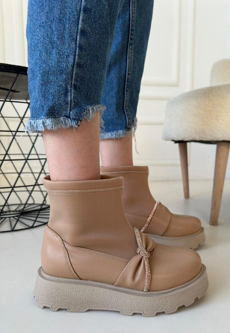 Women's Nude Skin High Heel Boots - STREETMODE™