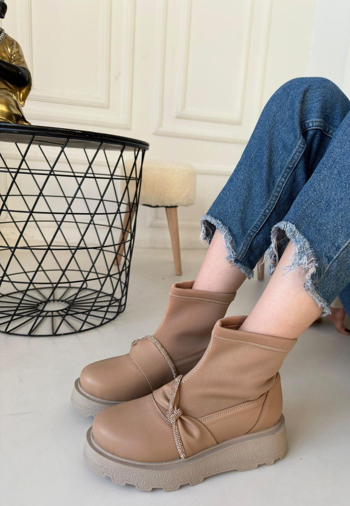 Women's Nude Skin High Heel Boots - STREETMODE™