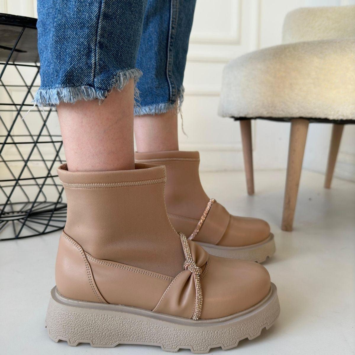 Women's Nude Skin High Heel Boots - STREETMODE™