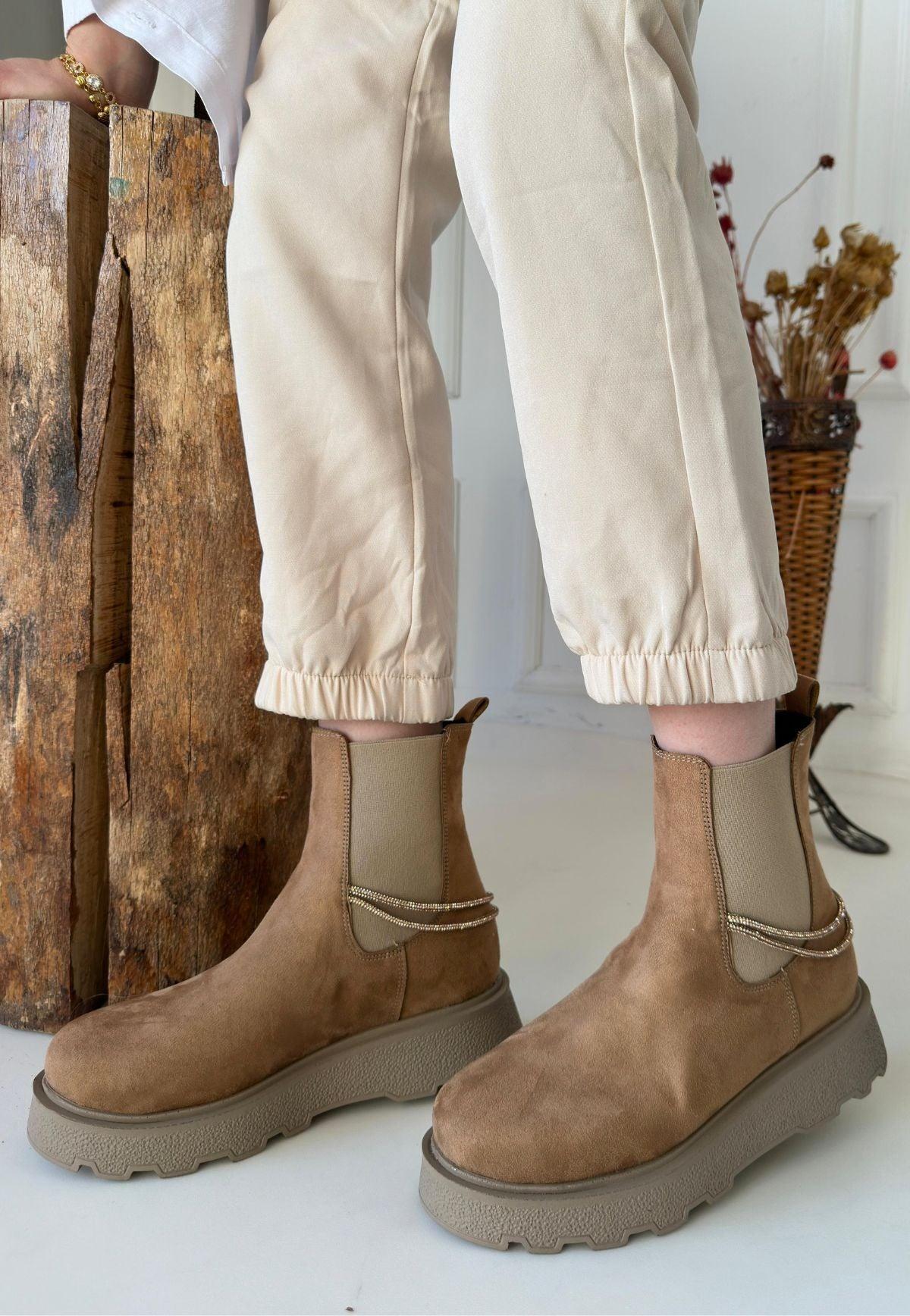 Women's Nude Suede Boots - STREETMODE™