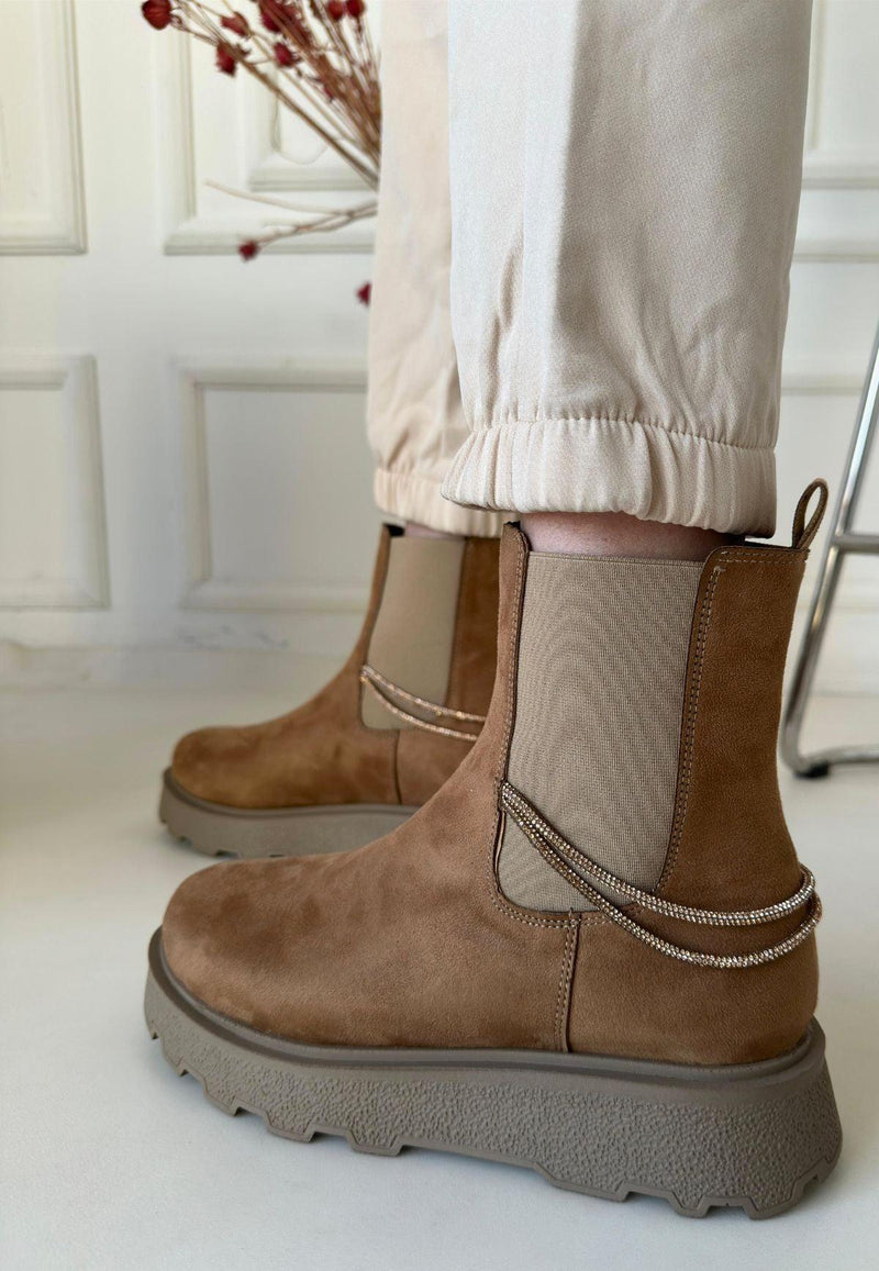 Women's Nude Suede Boots - STREETMODE™