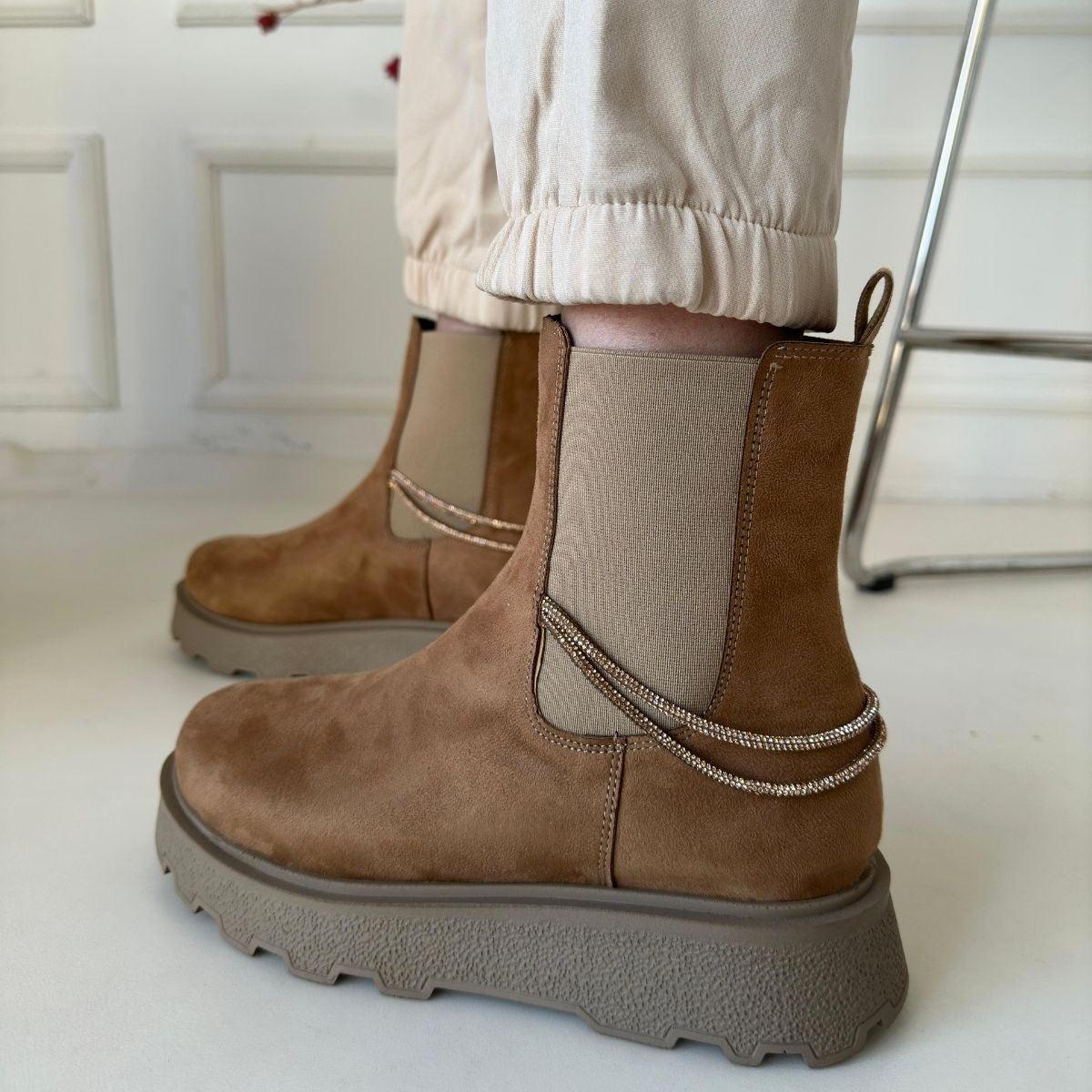 Women's Nude Suede Boots - STREETMODE™