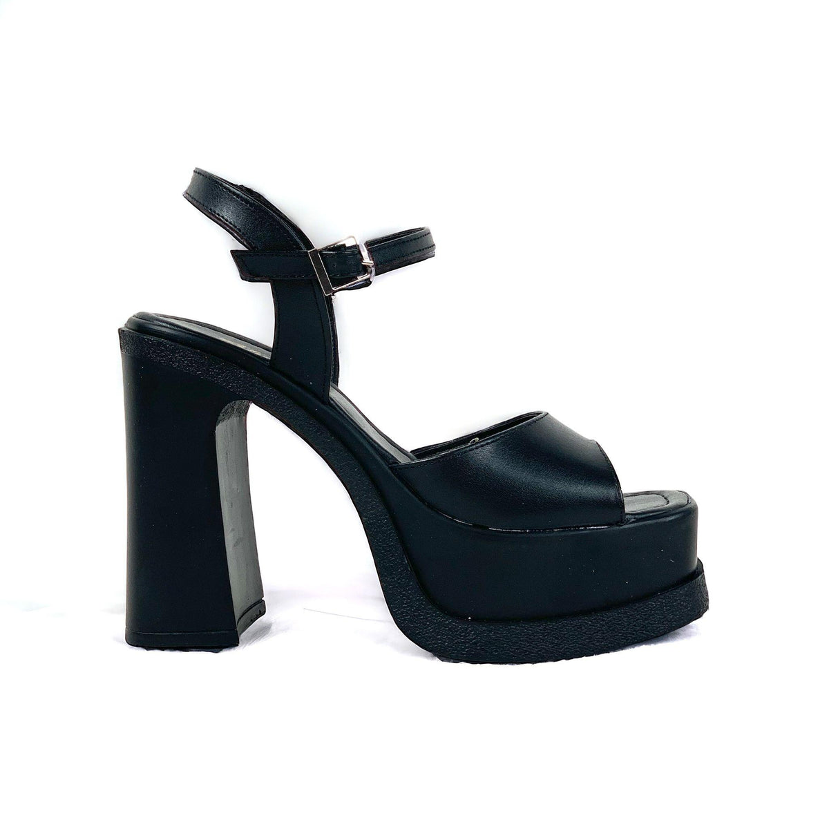 Women's Oklam Black Single Band Geliklink Shoes Sandals 15 Cm Heel - STREETMODE™