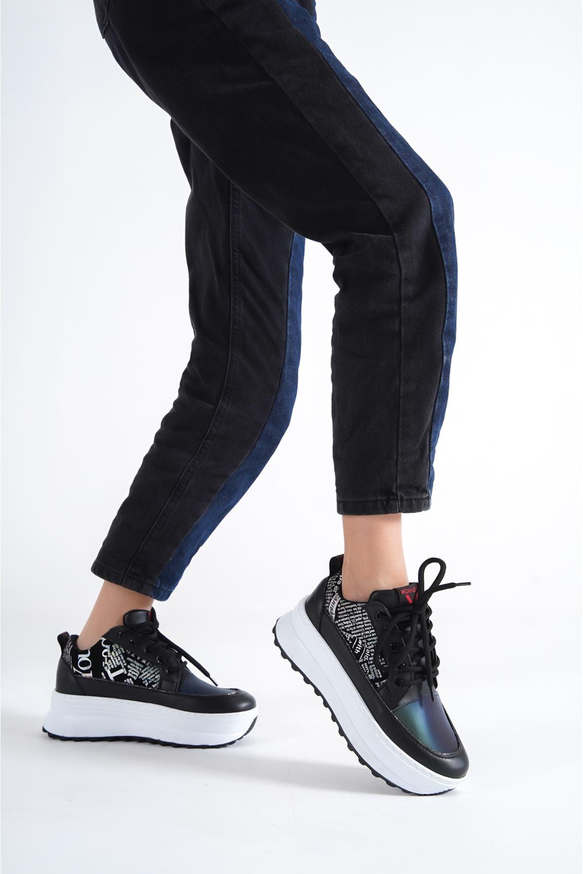 Women's ONEO black-white Sneakers Shoes - STREETMODE™