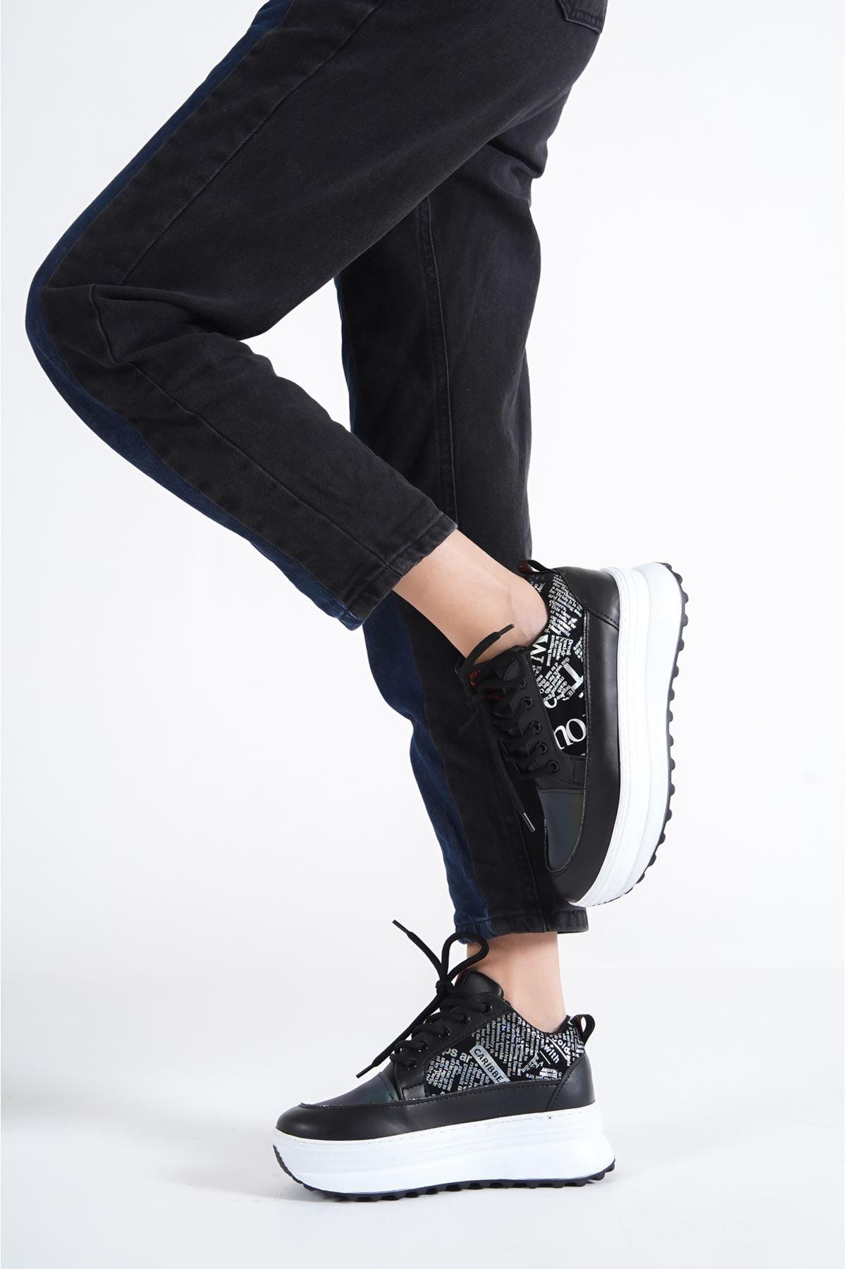 Women's ONEO black-white Sneakers Shoes - STREETMODE™