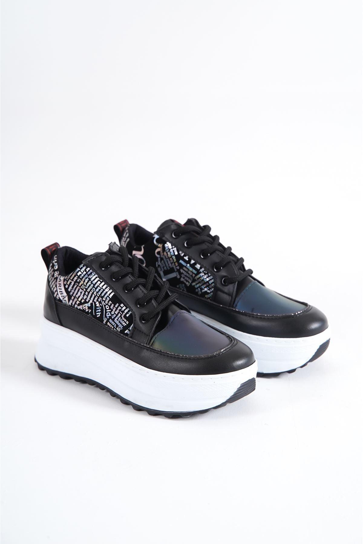 Women's ONEO black-white Sneakers Shoes - STREETMODE™