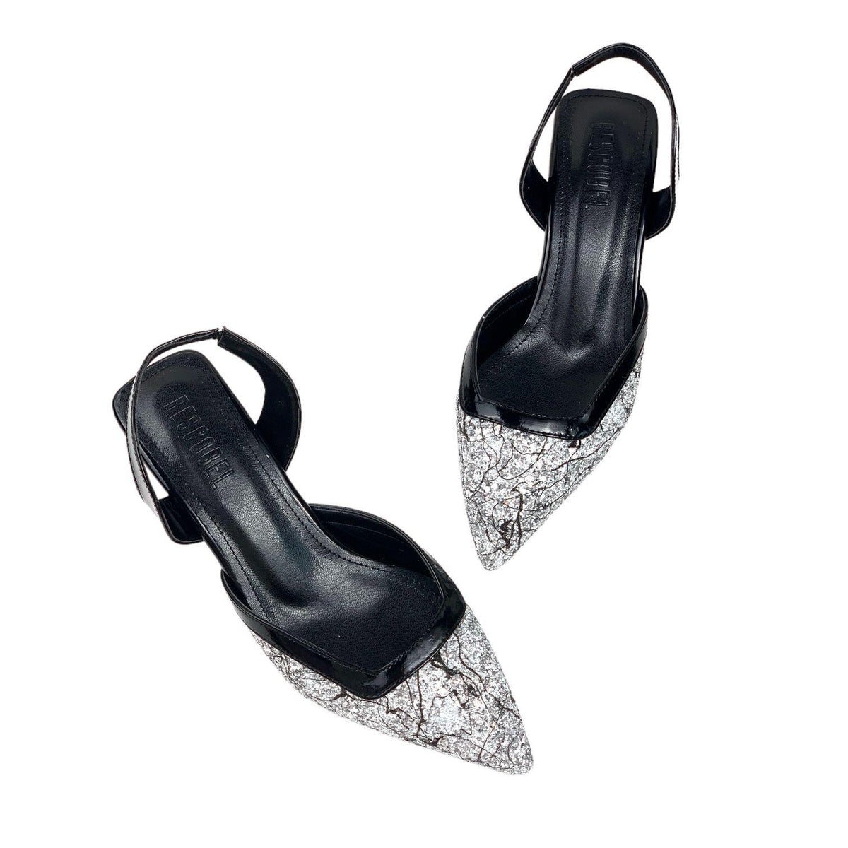 Women's Orhe Black Almond Heel Stone Detailed Shoes 5 CM - STREETMODE™