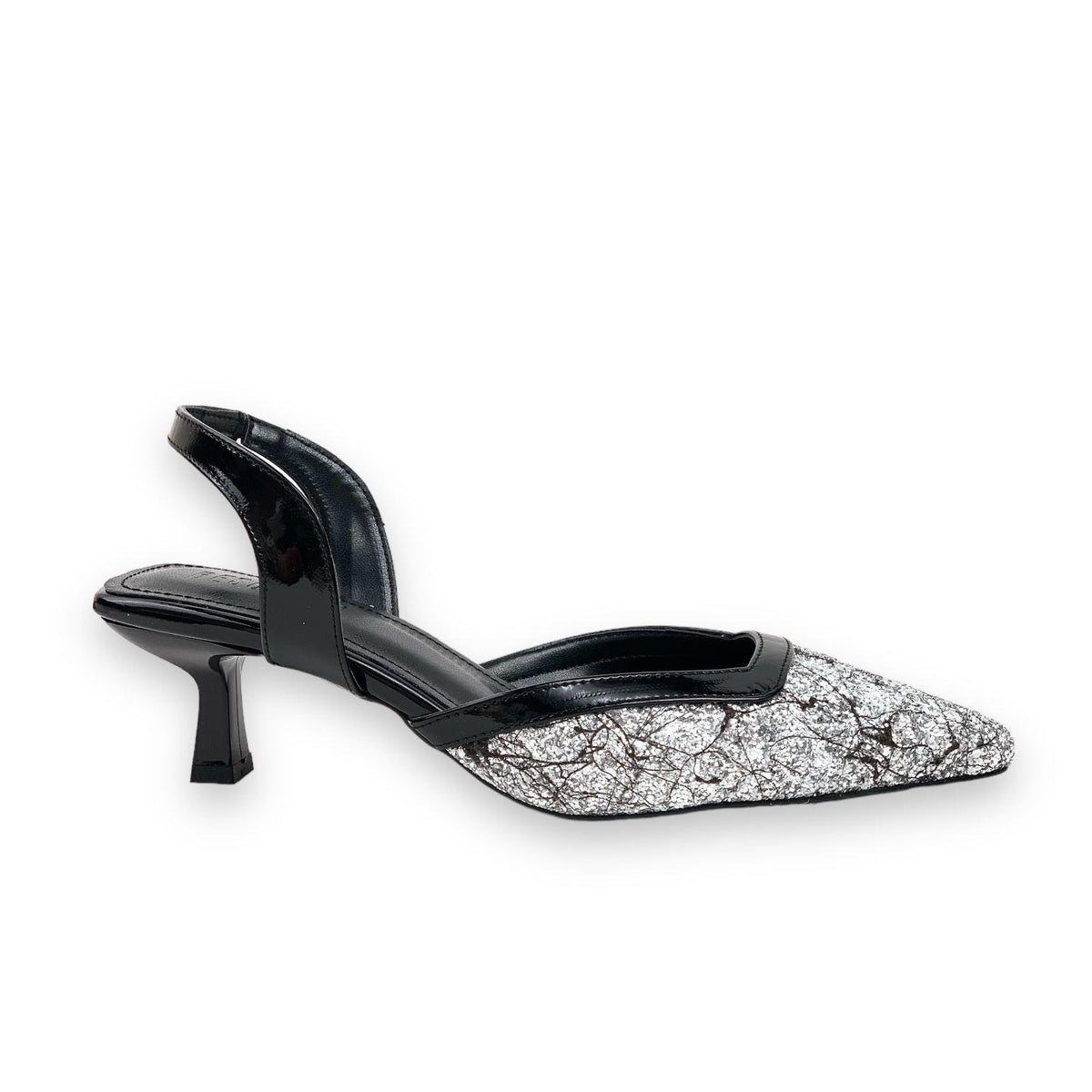 Women's Orhe Black Almond Heel Stone Detailed Shoes 5 CM - STREETMODE™