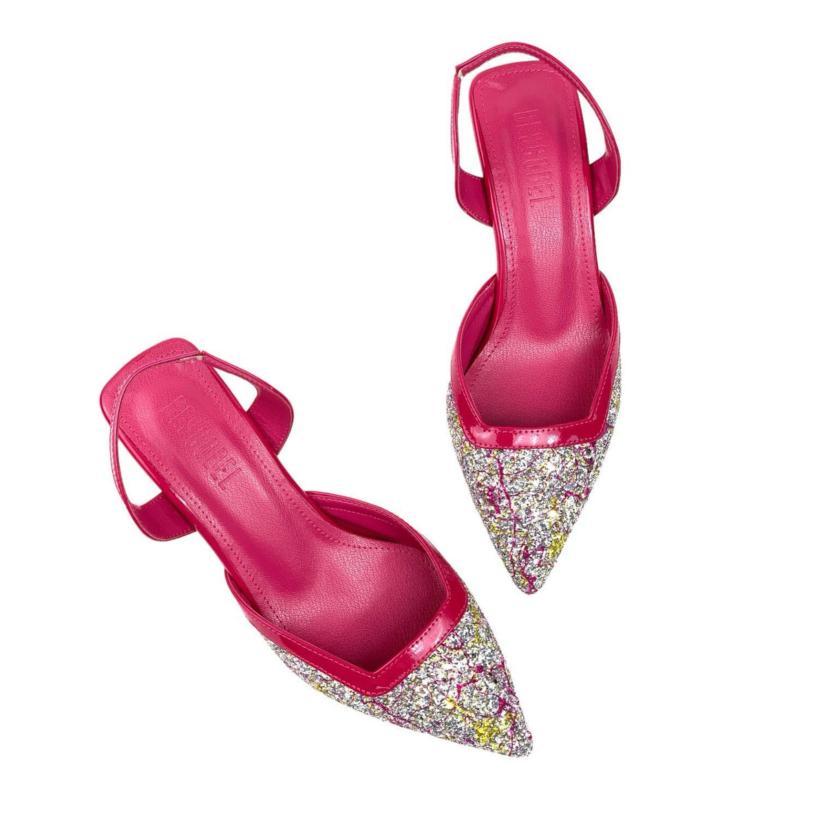 Women's Orhe Fuchsia Almond Heel Stone Detailed Shoes 5 CM - STREETMODE™