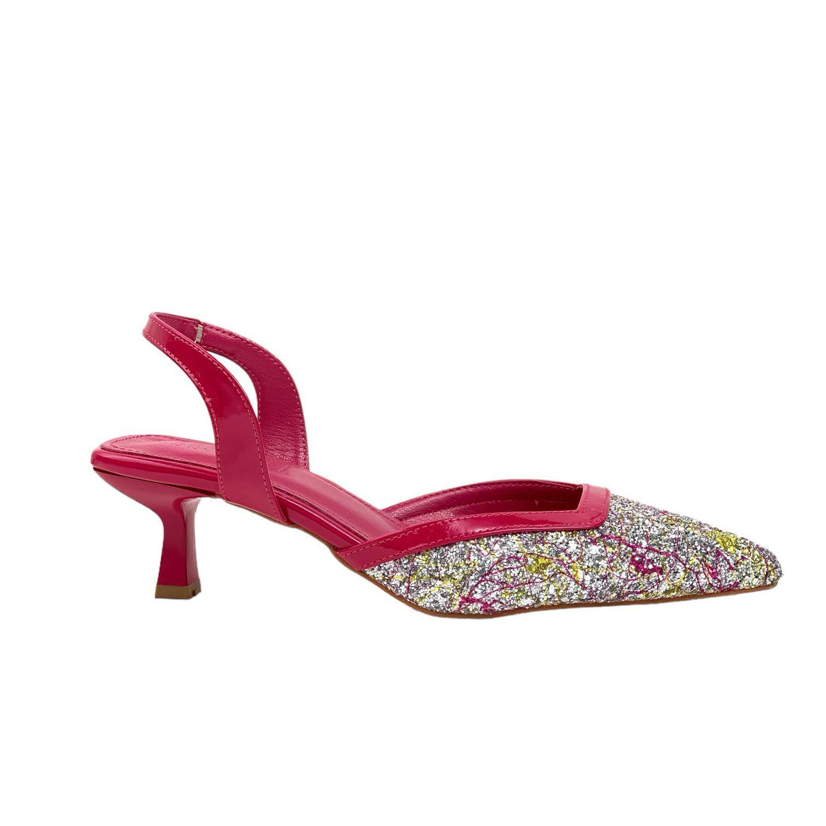 Women's Orhe Fuchsia Almond Heel Stone Detailed Shoes 5 CM - STREETMODE™