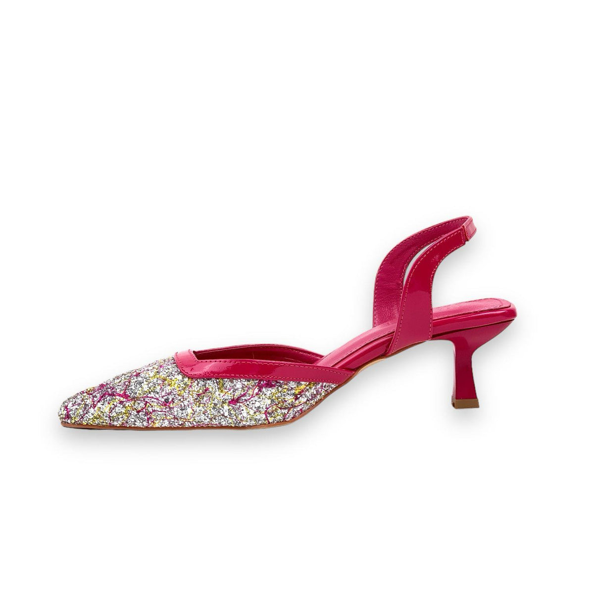 Women's Orhe Fuchsia Almond Heel Stone Detailed Shoes 5 CM - STREETMODE™