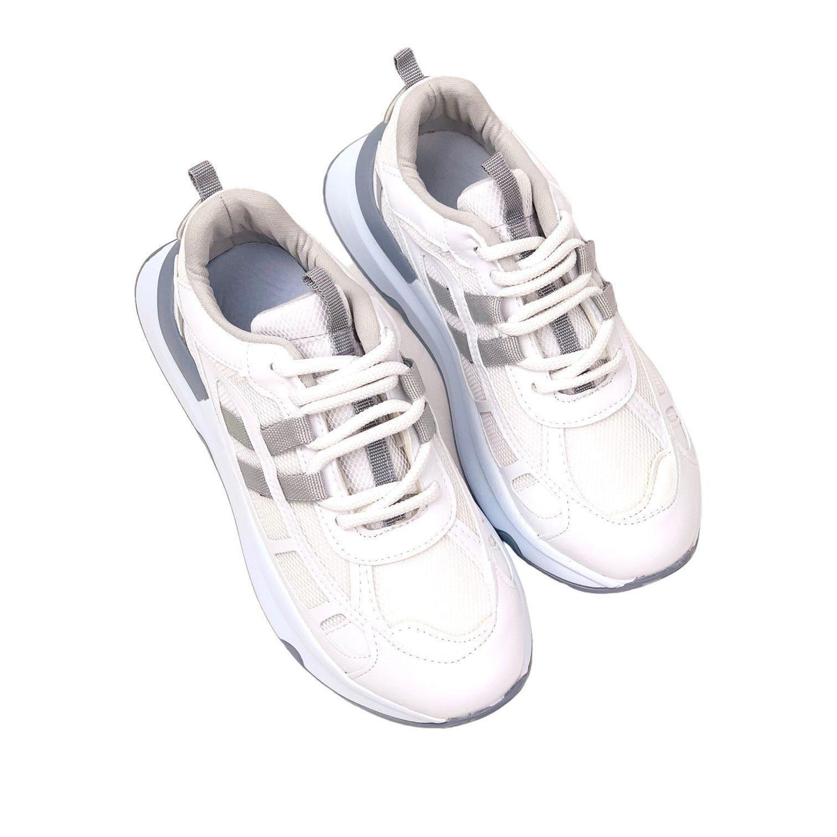 Women's Osda White Gray Casual Sports Shoes Sneaker 4 cm - STREETMODE™