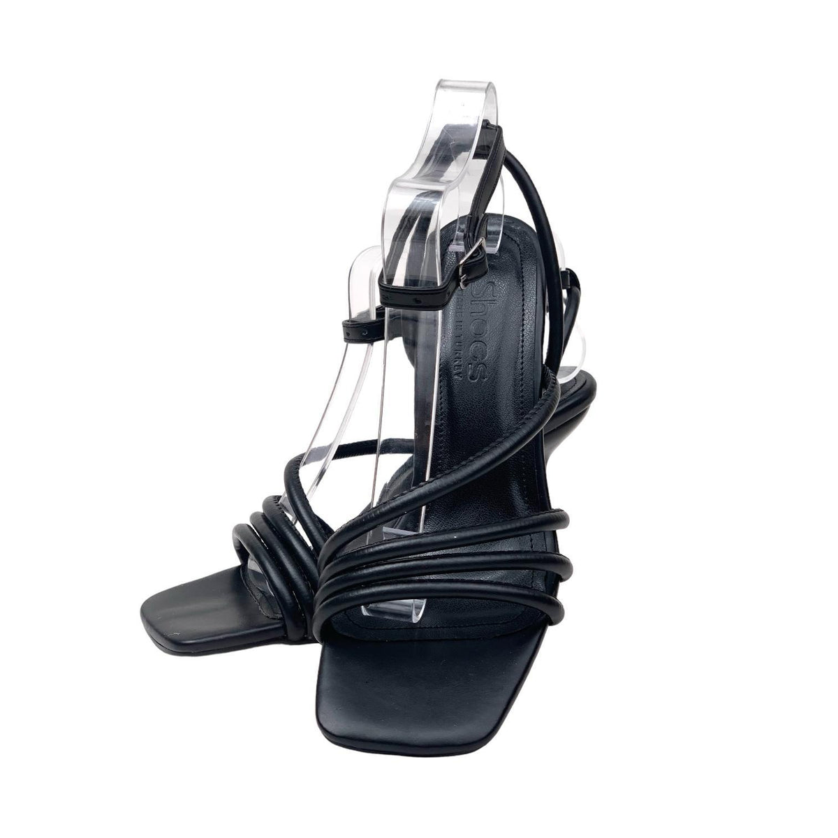 Women's Pakj Black Ankle Strap Sandals 7.5 Cm - STREETMODE™
