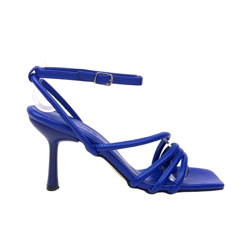 Women's Pakj Blue Ankle Strap Sandals 7.5 Cm - STREETMODE™
