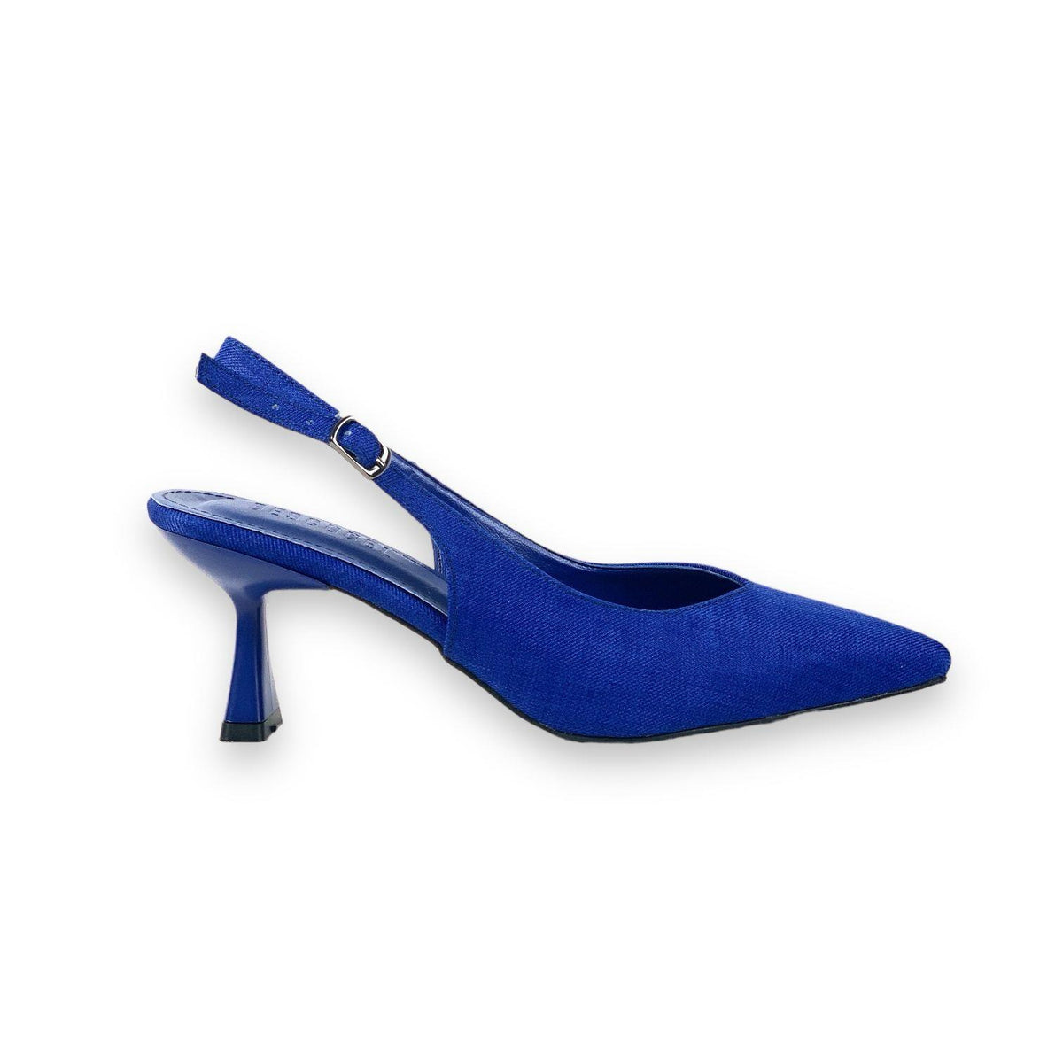 Women's Pasg Saks Blue Denim Pointed Toe Heeled Sandals 6 Cm - STREETMODE™