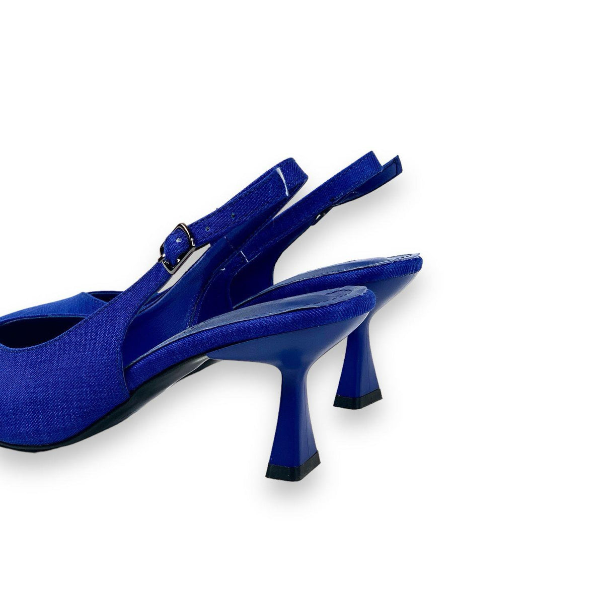 Women's Pasg Saks Blue Denim Pointed Toe Heeled Sandals 6 Cm - STREETMODE™