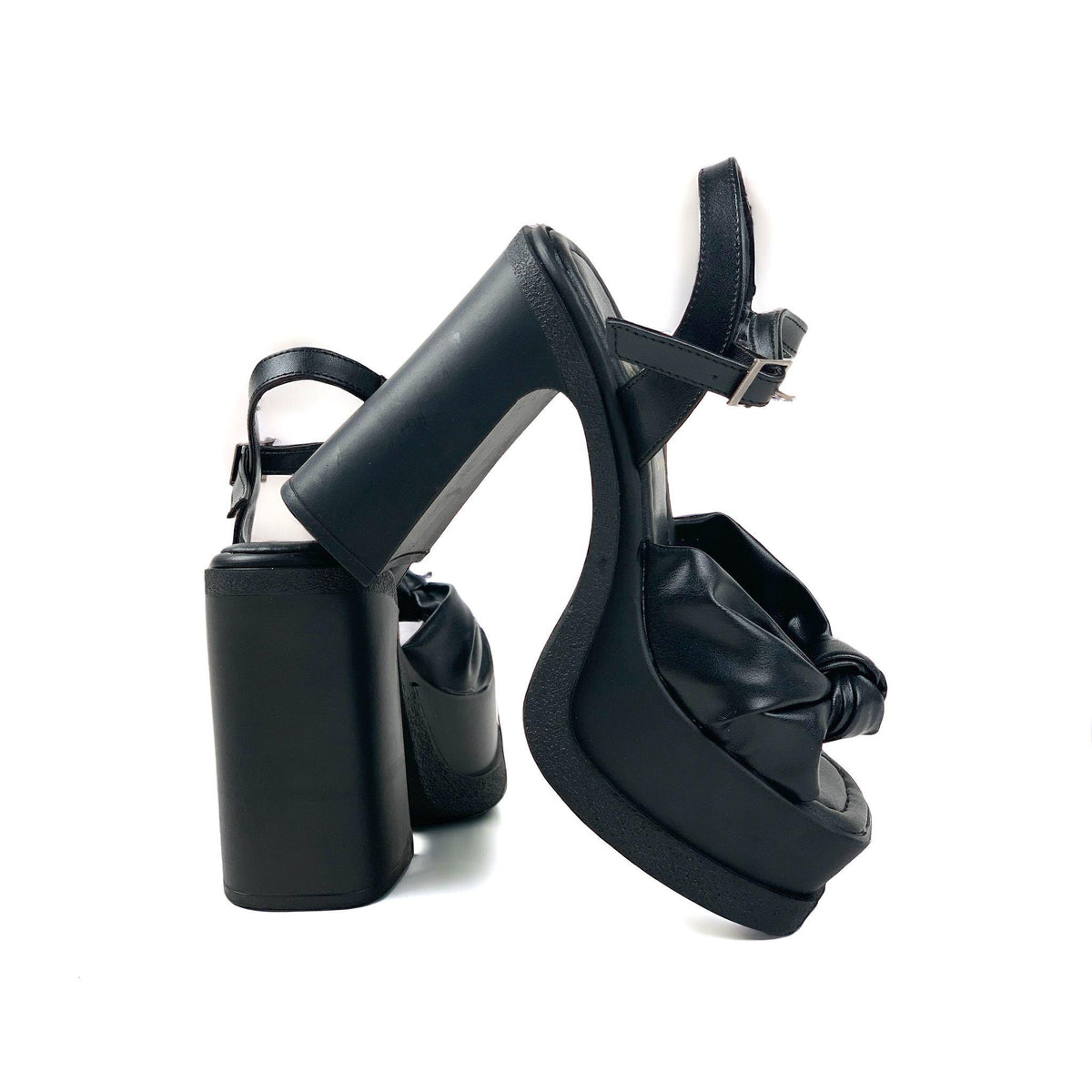 Women's Pedya Black Bow Detailed Platform Slippers 15 Cm Heeled - STREETMODE™