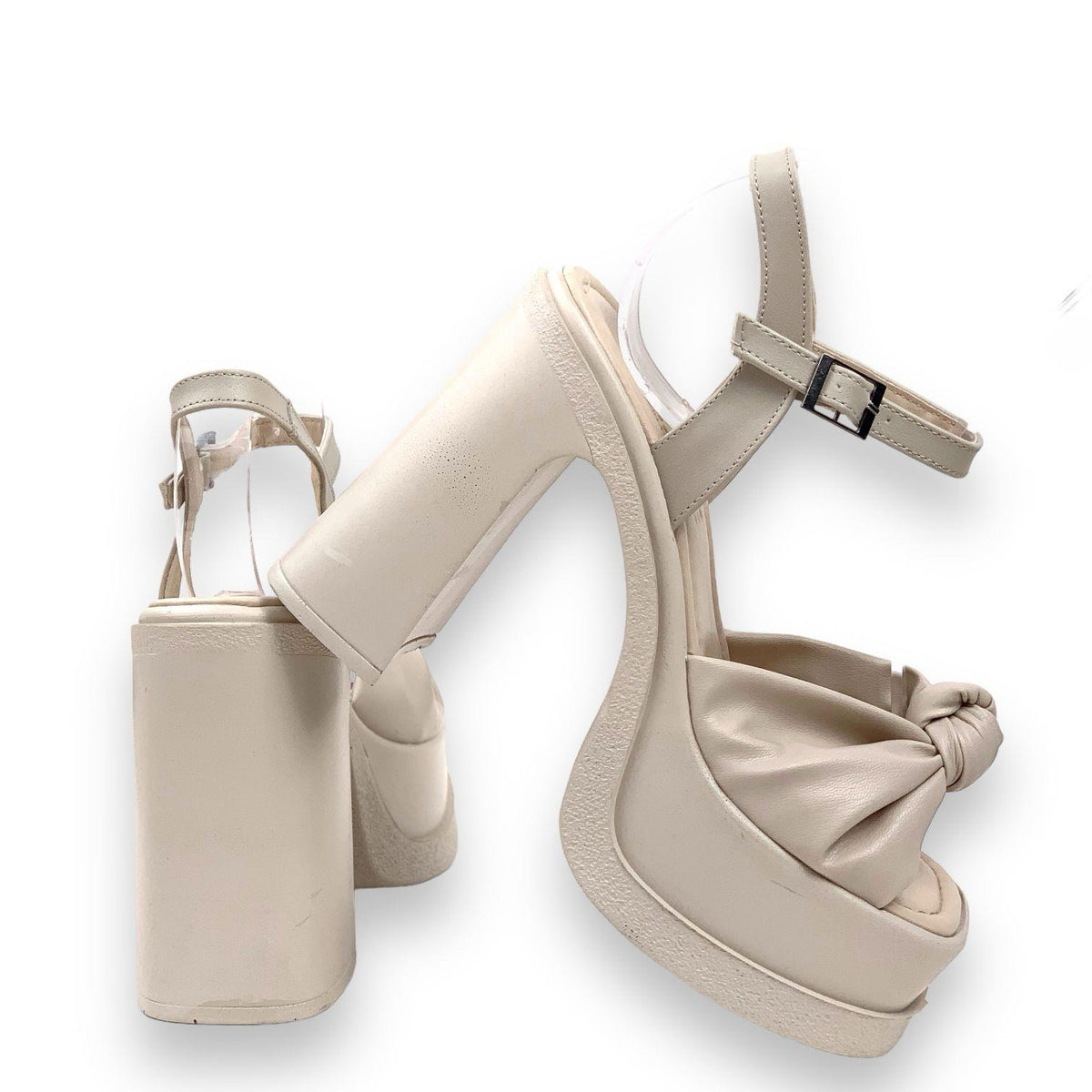 Women's Pedyan beige Bow Detailed Platform Slippers 15 Cm Heeled - STREETMODE™