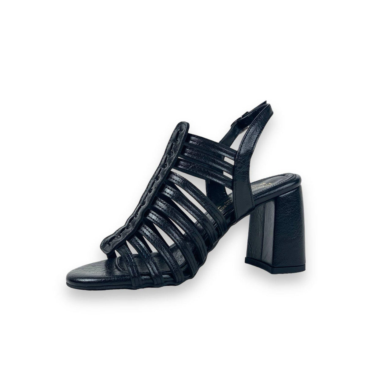 Women's Pert Black Thick High Heel Shoes Sandals 9 cm - STREETMODE™