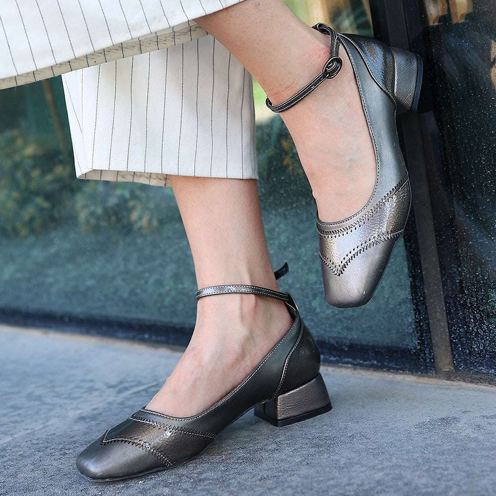 Women's Platinum Skin Heeled Shoes - STREETMODE™