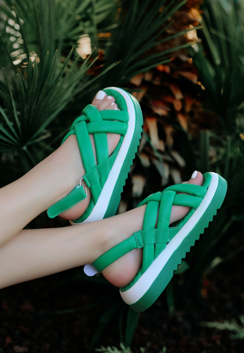 Women's Porin Green Skin Sandals - STREETMODE™