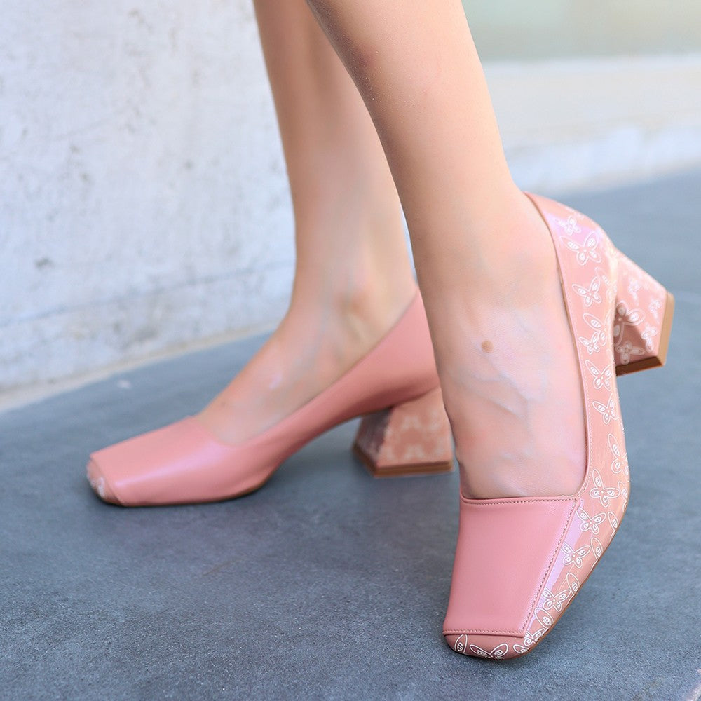 Women's Powder Skin Heeled Shoes - STREETMODE™