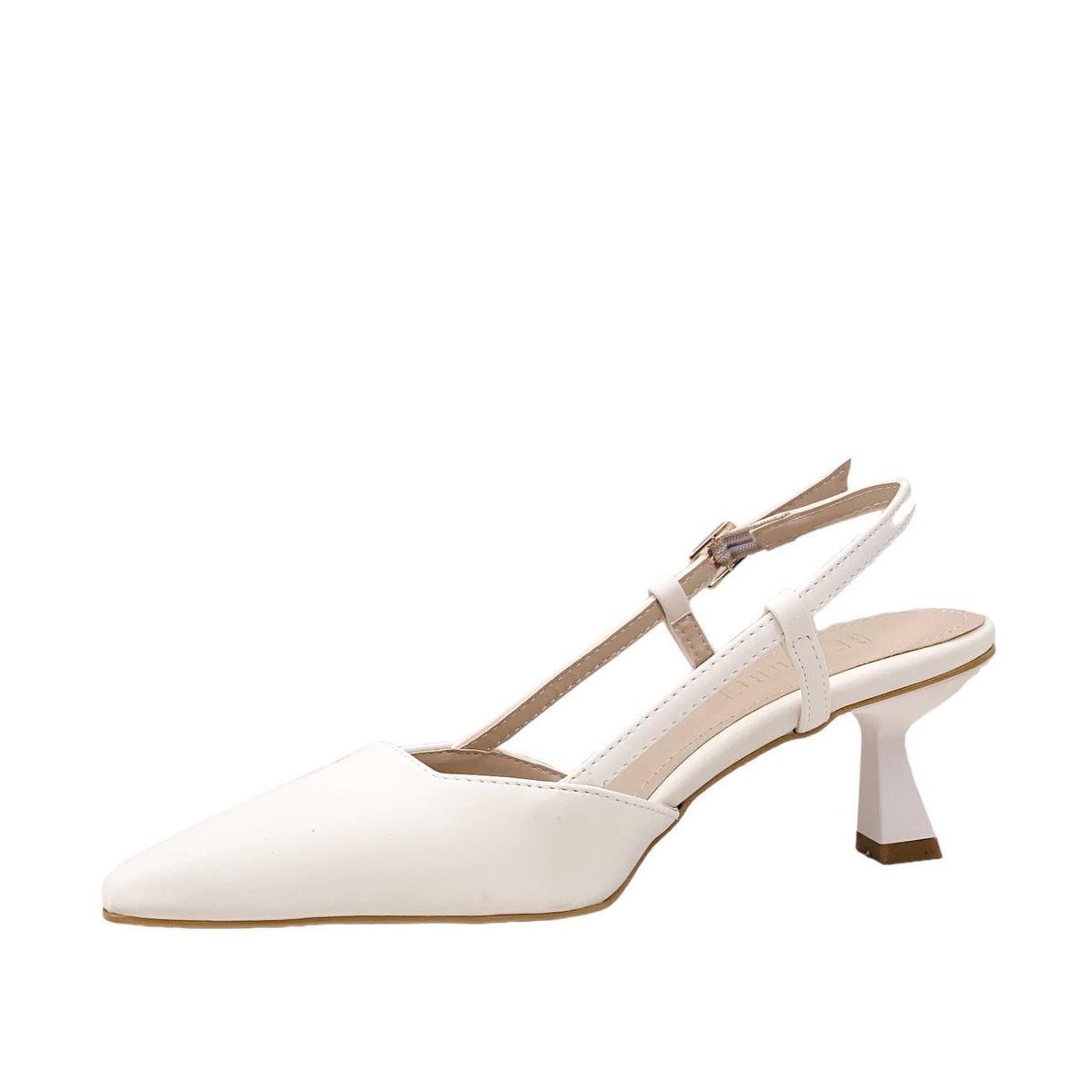 Women's Sedj Skin Silk Material Open Back Almond Heel Shoes 5.5 Cm - STREETMODE™
