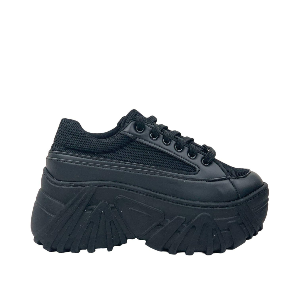 Women's shanny black high sole sneaker sports shoes - STREETMODE™