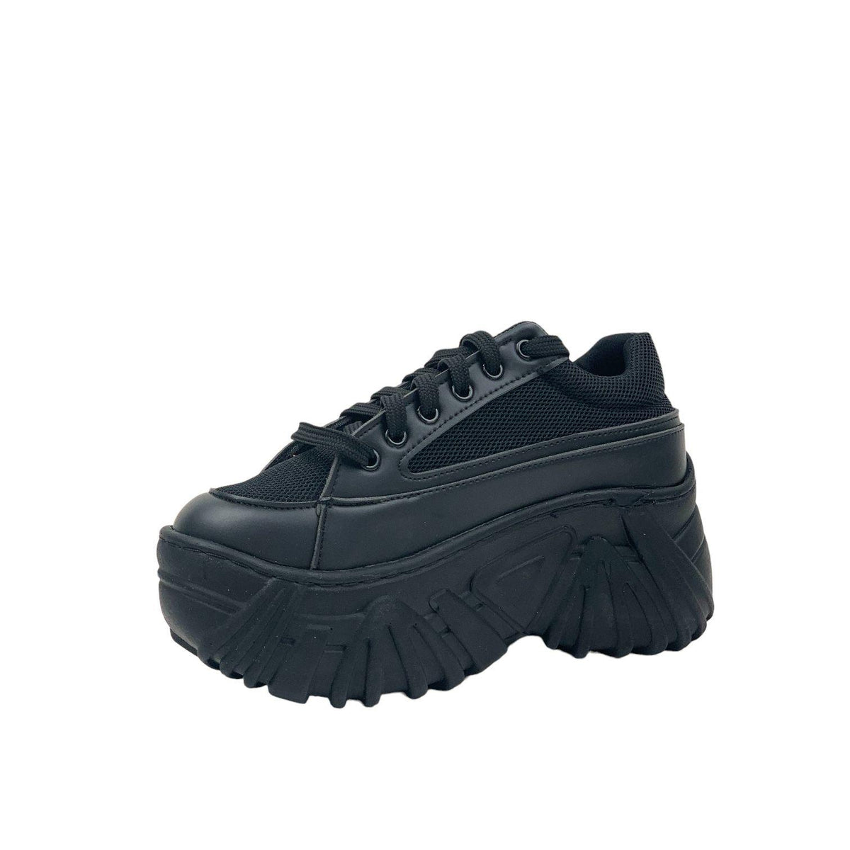 Women's shanny black high sole sneaker sports shoes - STREETMODE™