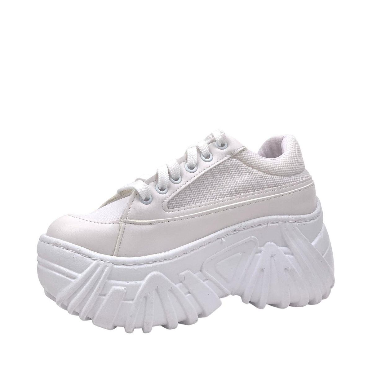 Women's shanny white high sole sneaker sports shoes - STREETMODE™