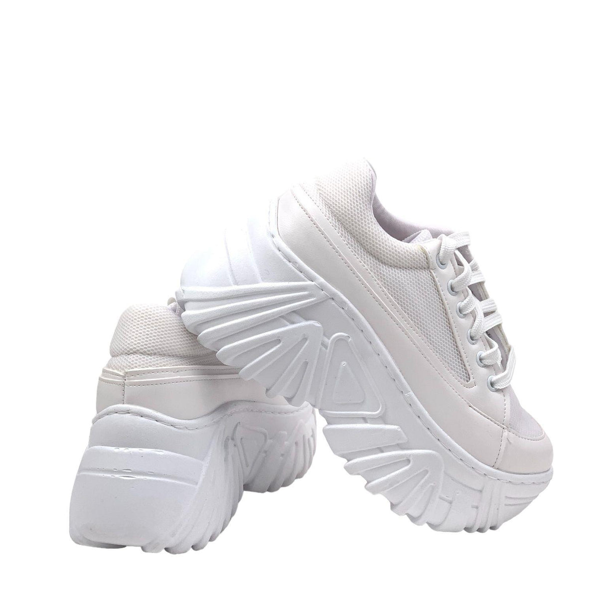 Women's shanny white high sole sneaker sports shoes - STREETMODE™