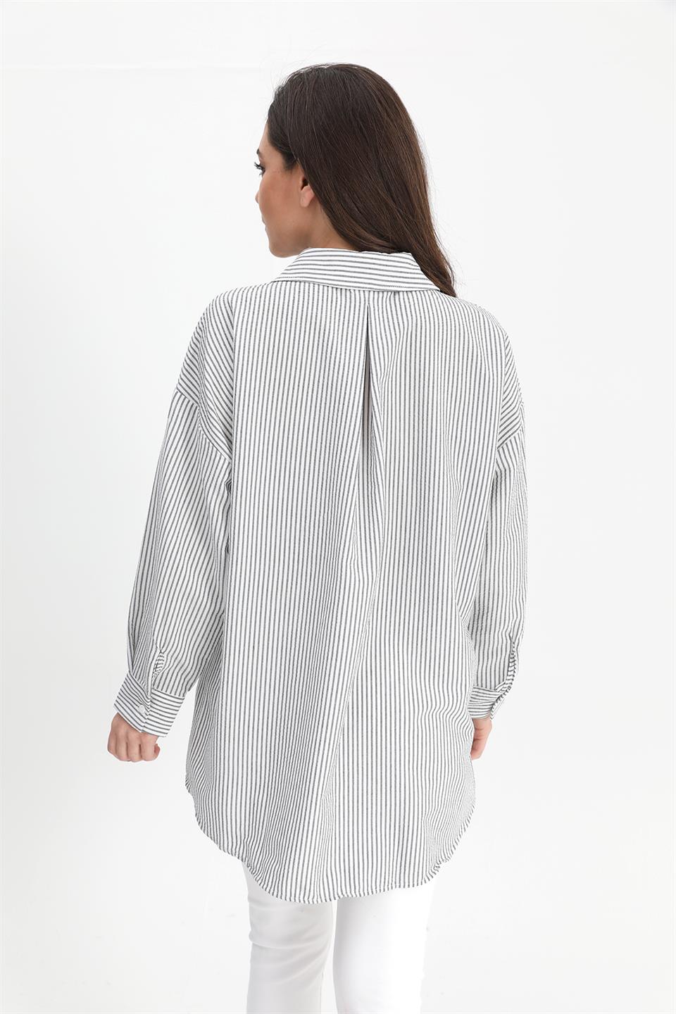 Women's Shirt Pocket Embroidery Tasseled See-through - Black - STREETMODE™