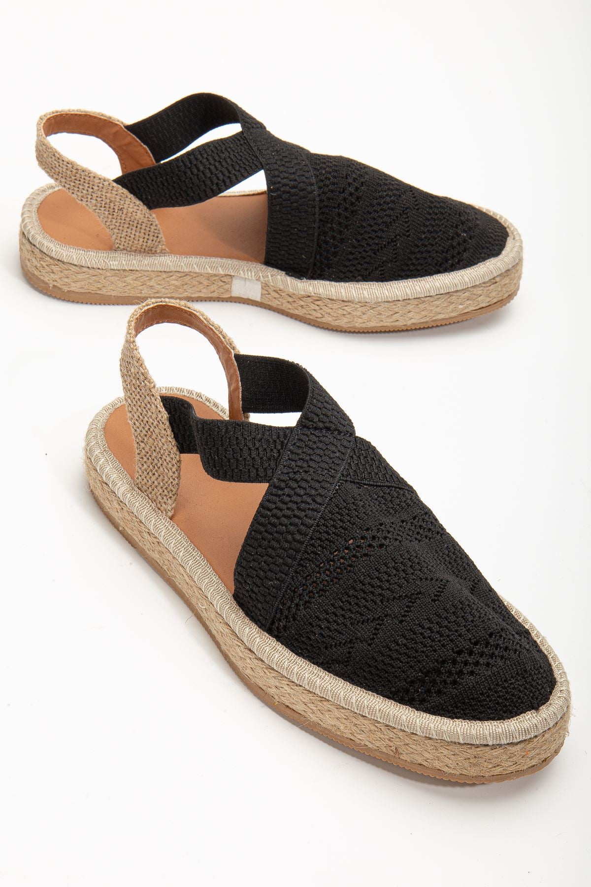 Women's Sirena Black Knitwear Wicker Detailed Espadrille - STREETMODE™