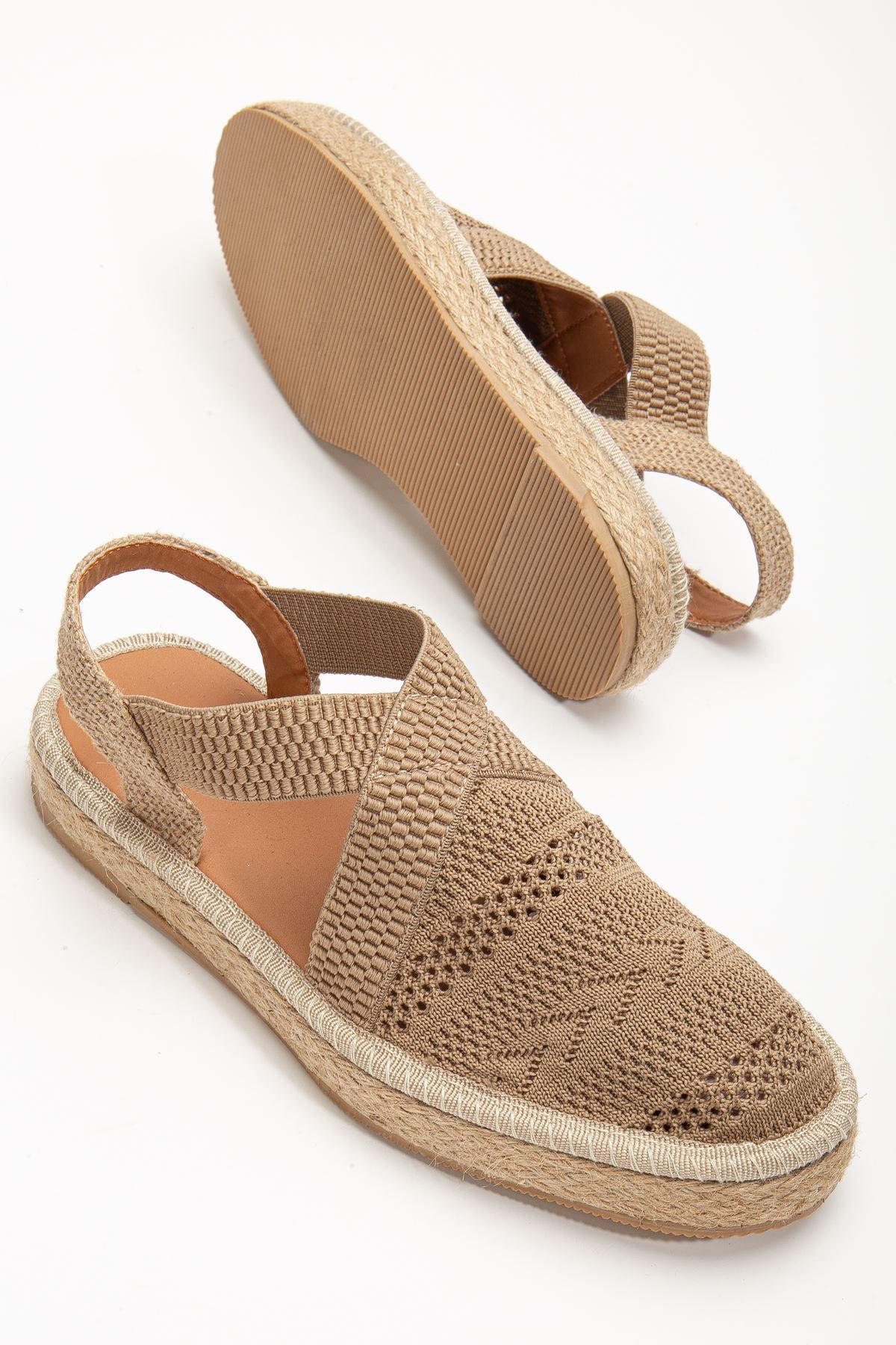 Women's Sirena Mink Knitwear Wicker Detailed Espadrille - STREETMODE™